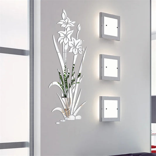 3D Wall Art Flower Grass Crystal