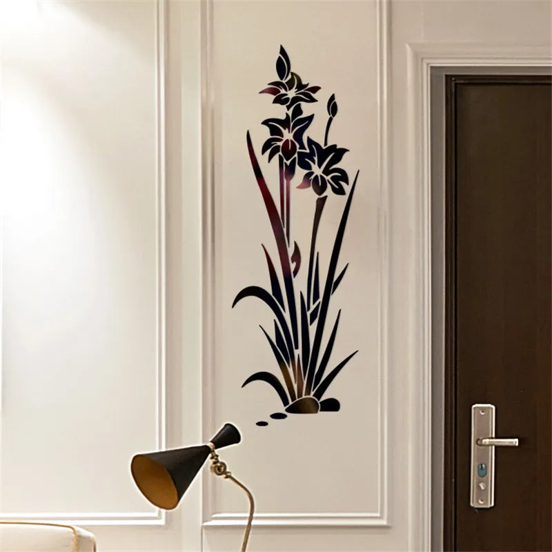 3D Wall Art Flower Grass Crystal