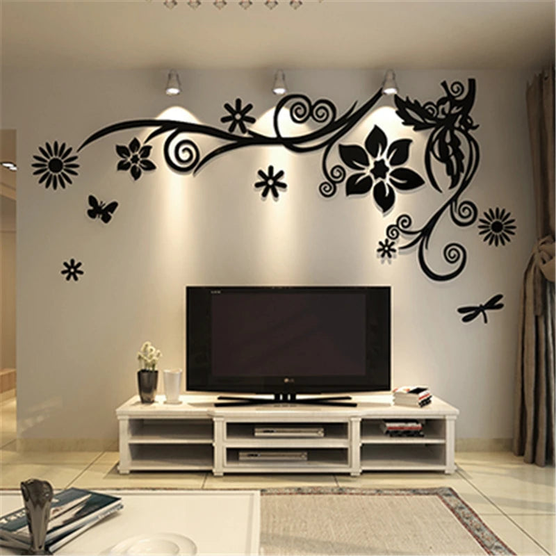 3D Vine Flower Wall Decor