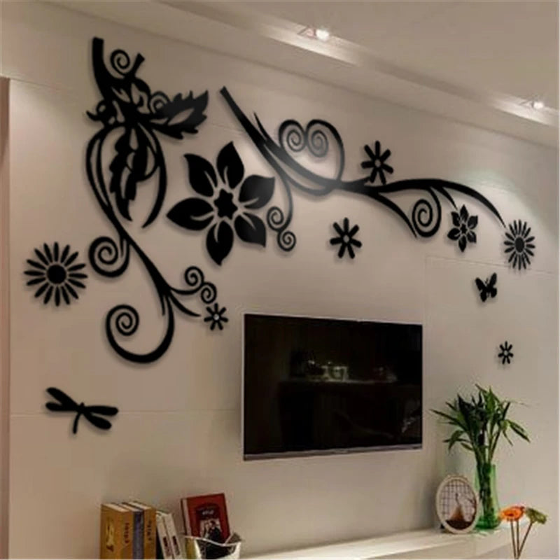 3D Vine Flower Wall Decor