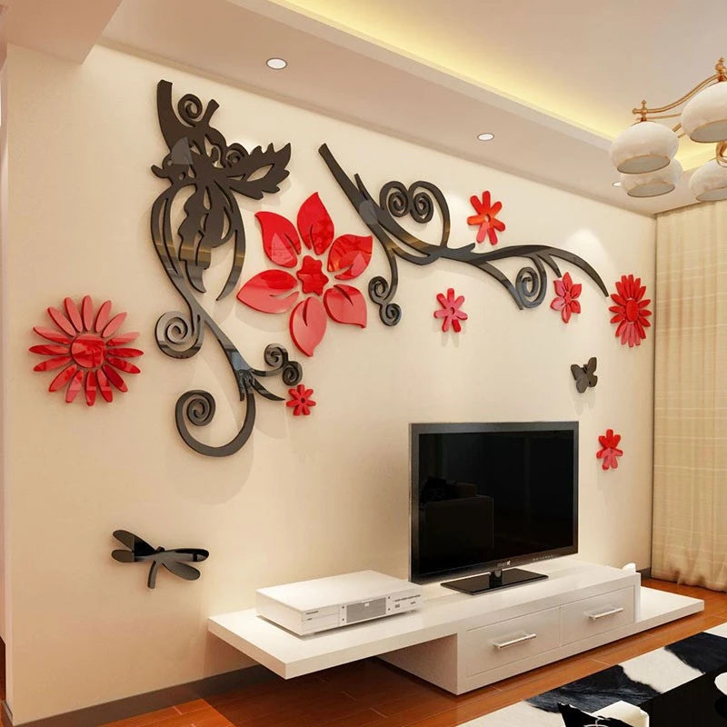 3D Vine Flower Wall Decor