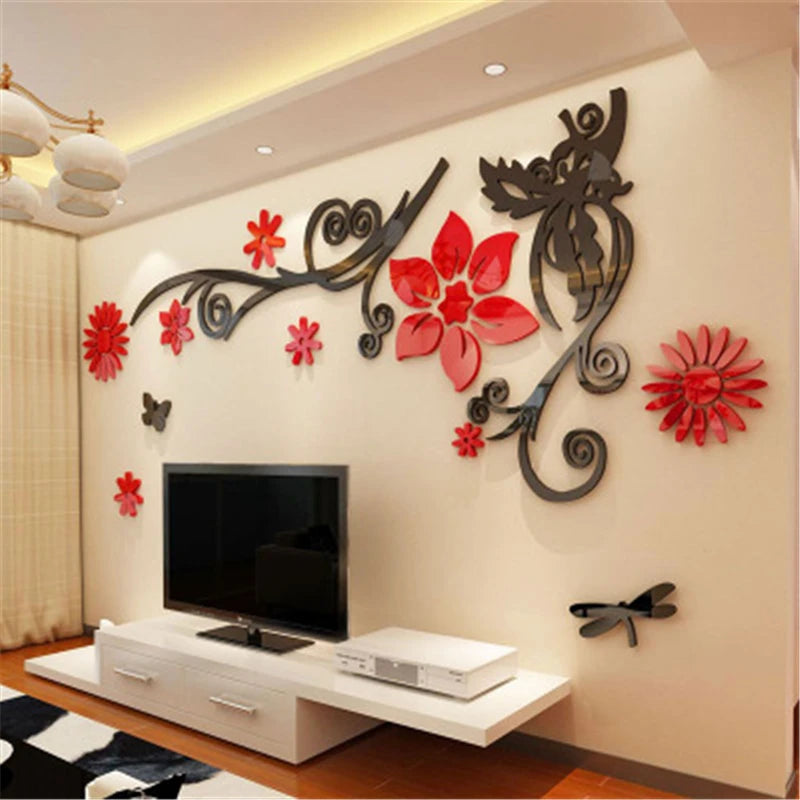 3D Vine Flower Wall Decor