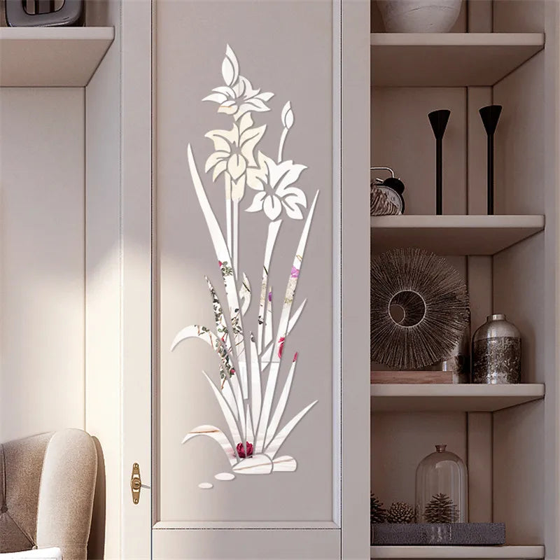 3D Wall Art Flower Grass Crystal