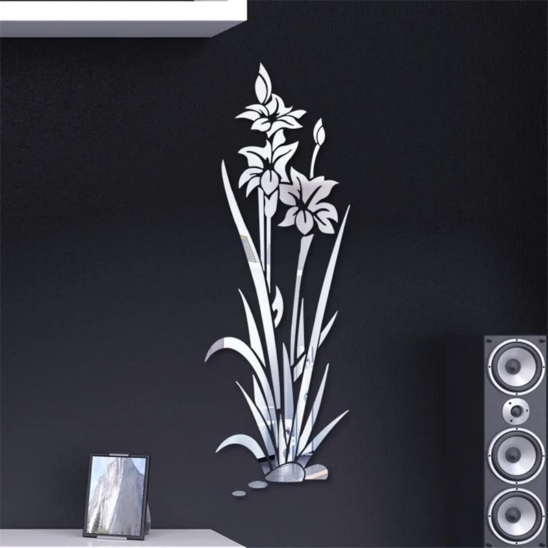 3D Wall Art Flower Grass Crystal