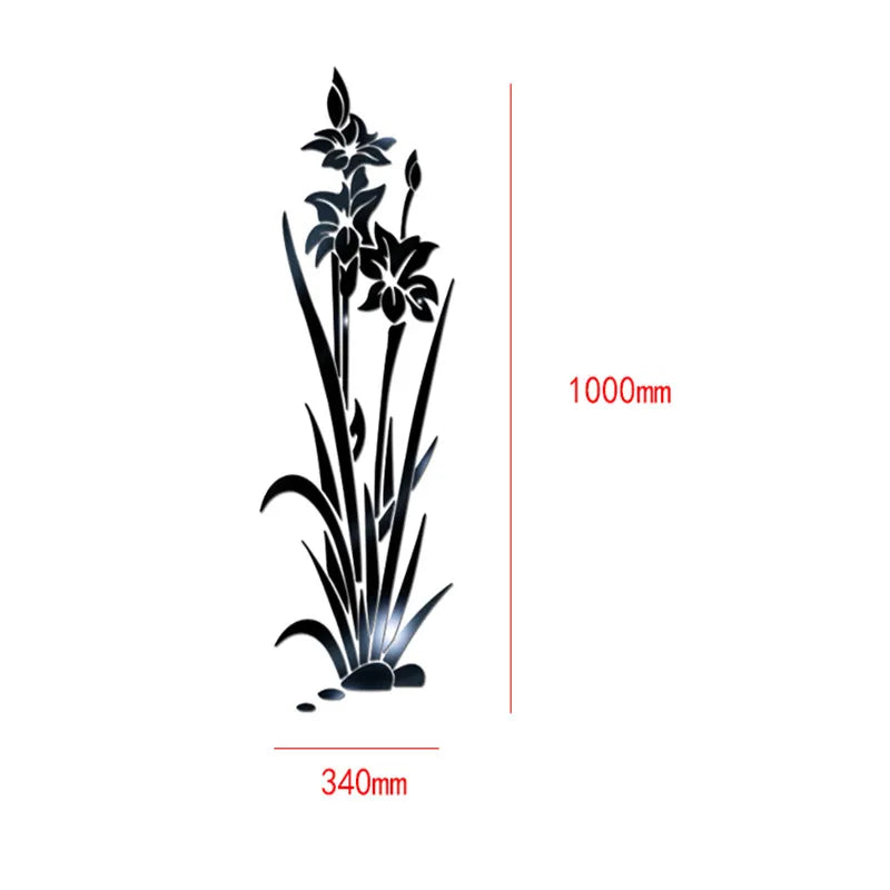 3D Wall Art Flower Grass Crystal