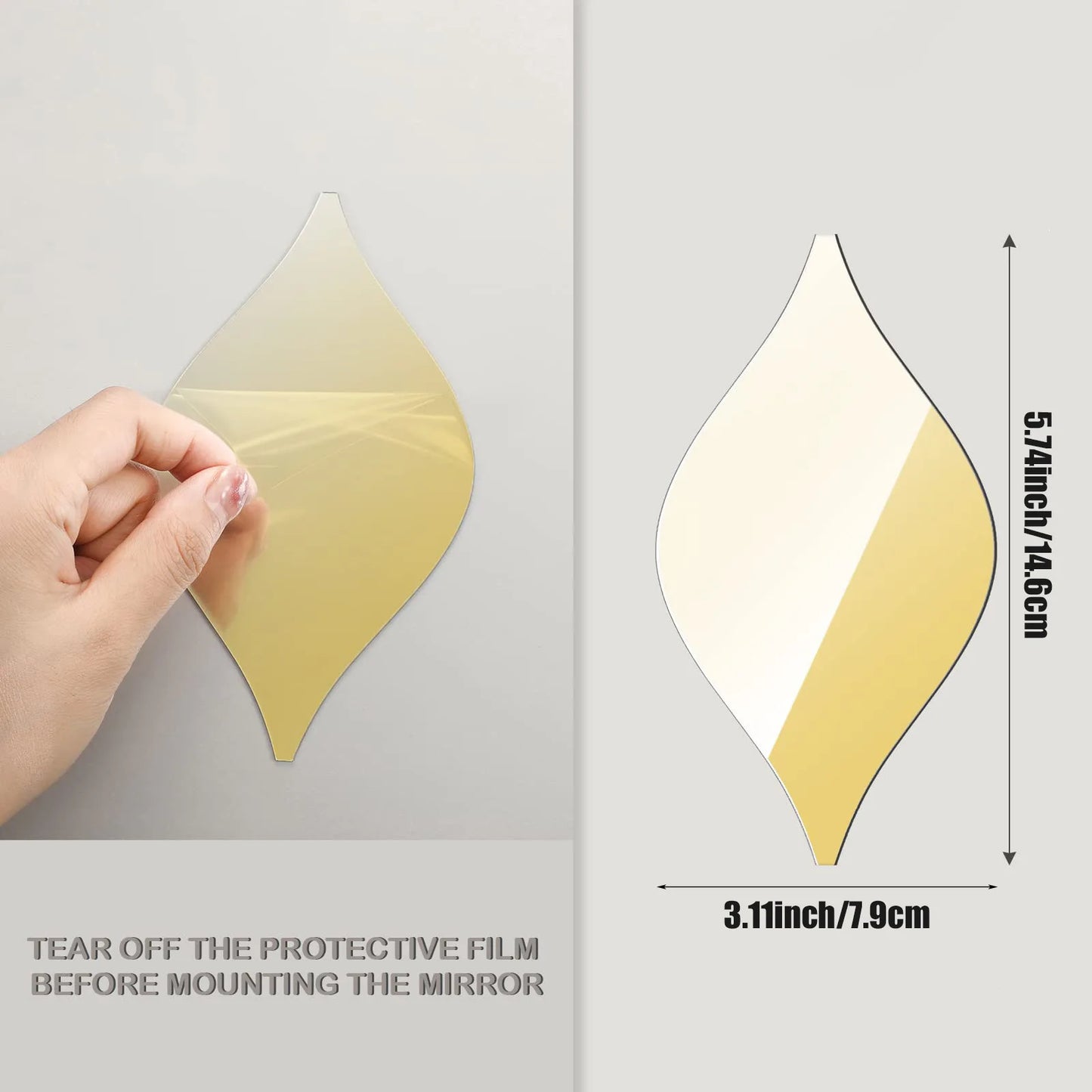 3D Leaf Shape Mirrors