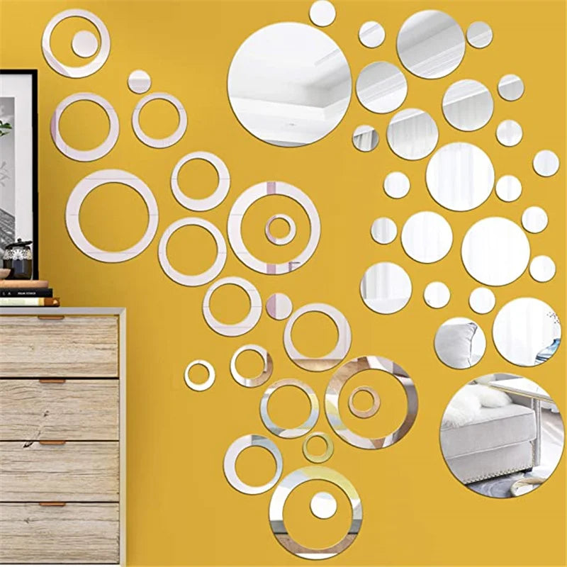 3D Circle Mirror Wall Decor