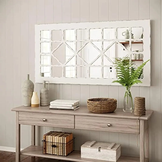 Rustic Wooden Window Mirror