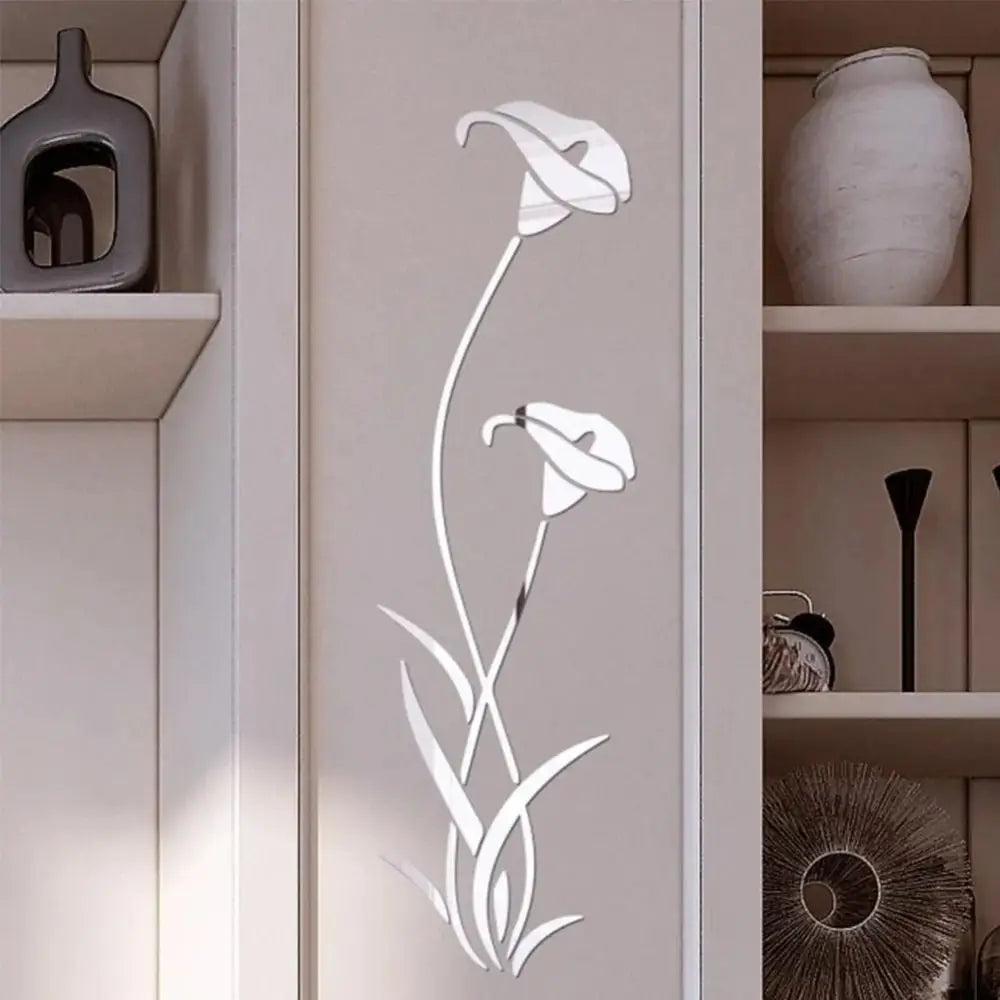 Beautiful 3D Floral Design Wall Mirror Decor