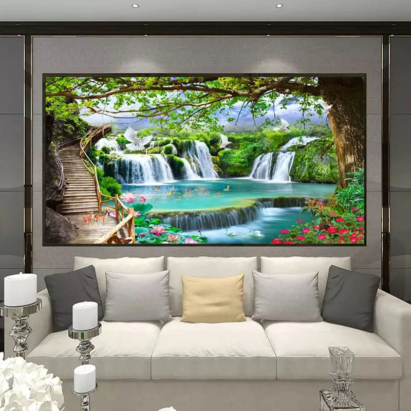 3D Waterfall Wall Art