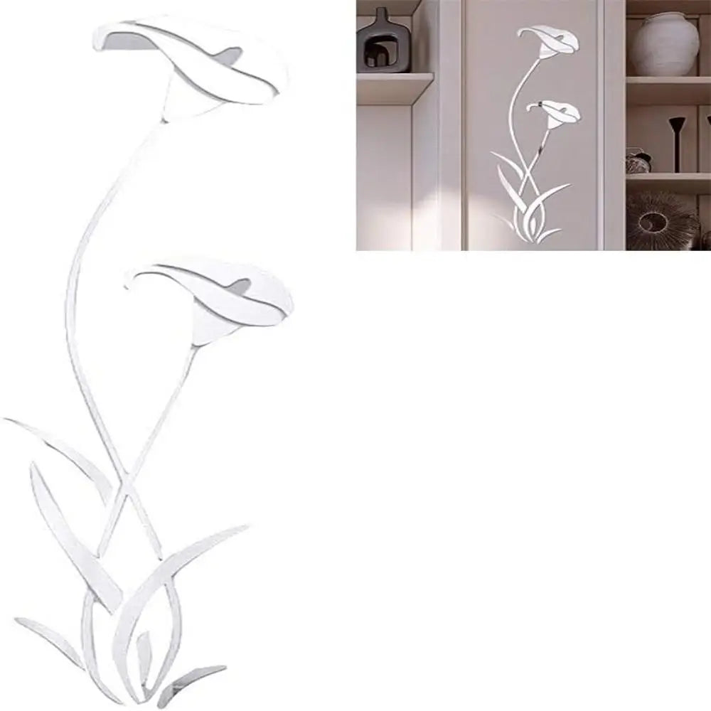 Beautiful 3D Floral Design Wall Mirror Decor