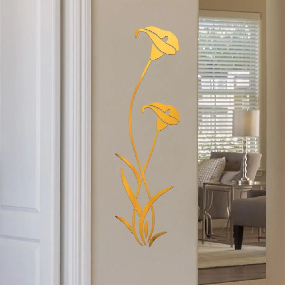 Beautiful 3D Floral Design Wall Mirror Decor